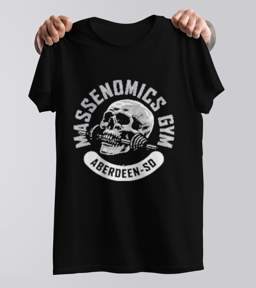 Massenomics Gym Aberdeen-So Skull With Barbell T-Shirt