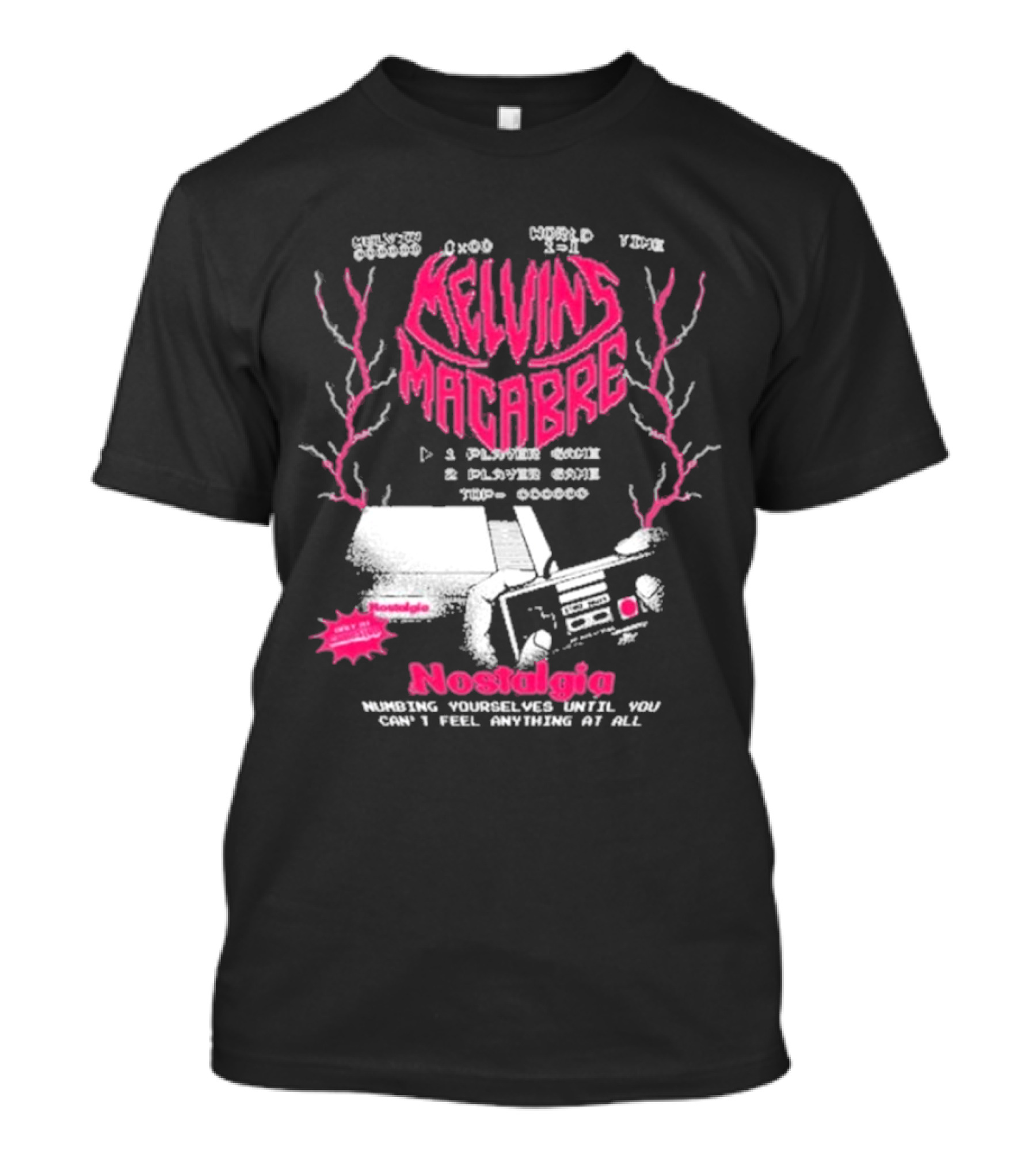 Melvins Macabre Nostalgia Numbing Yourself World View Meatcanyon 1 Player 2 Player Game 000000 T-Shirt
