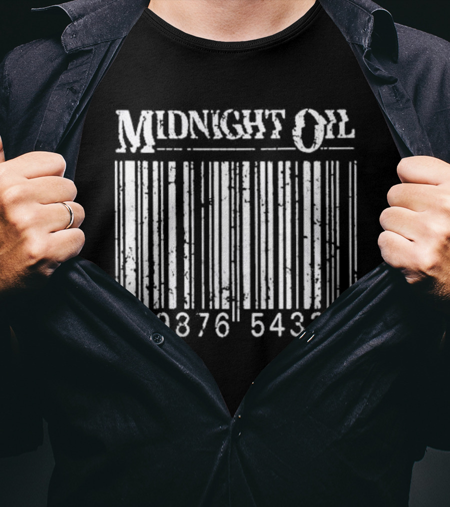 Midnight Oil Barcode 10987654321 Sporty Comfortable T-Shirt