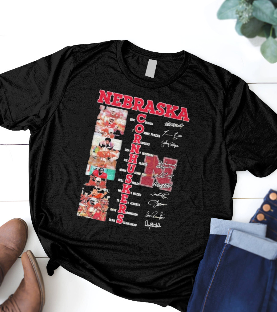 Nebraska Cornhuskers Football Legendary Player Signatures And Photos T-Shirt