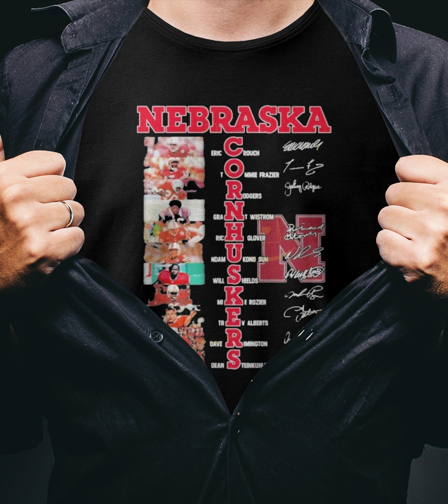 Nebraska Cornhuskers Football Legendary Player Signatures And Photos T-Shirt