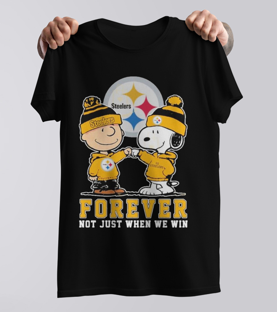 Pittsburgh Steelers Snoopy Forever Not Just When We Win Fan Fist Bump T-Shirt