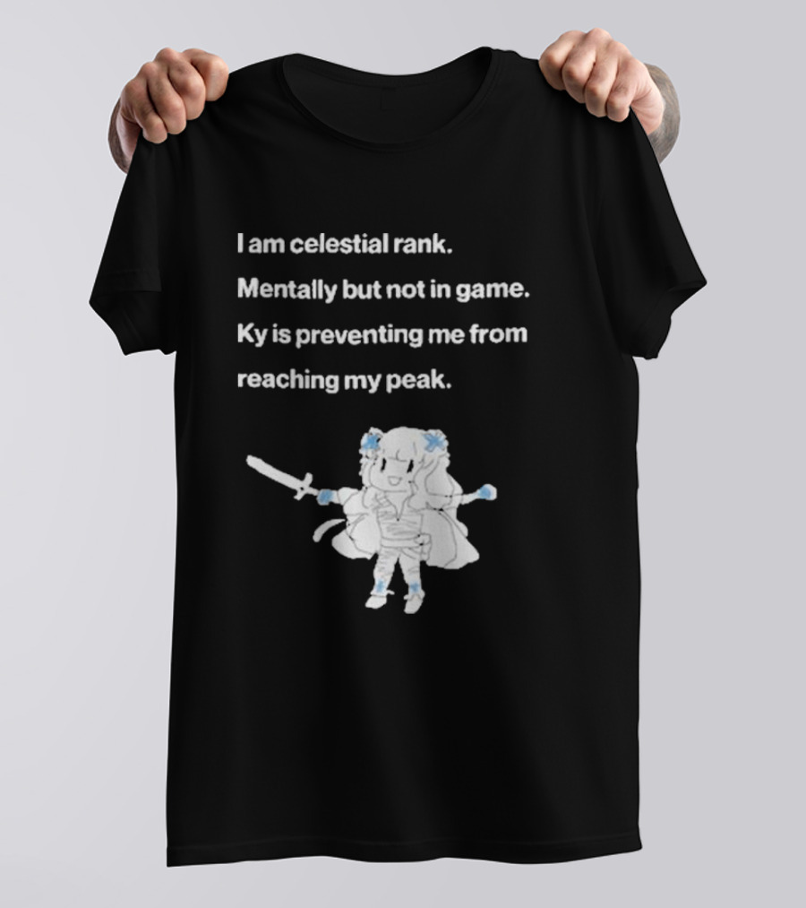 I Am Celestial Rank Mentally Not In Game Ky Is Preventing Me From Reaching My Peak Warrior Character T-Shirt