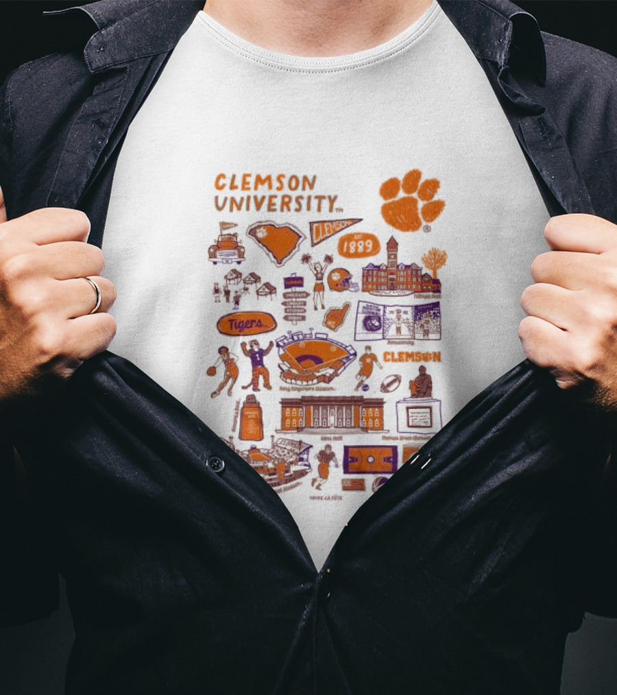 Toddler Vive La Fete White Clemson University Tigers 1899 Impressions T-Shirt