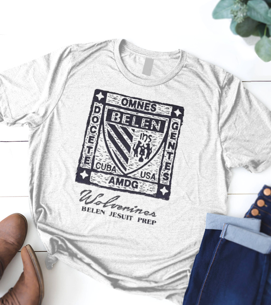 Omnes Docete Gentes Belen Wolverines Cuba USA AMDG T-Shirt