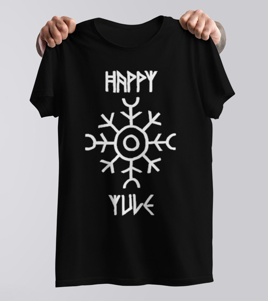 Happy Yule Matt Skiba Holiday Nordic Symbol Snowflake T-Shirt