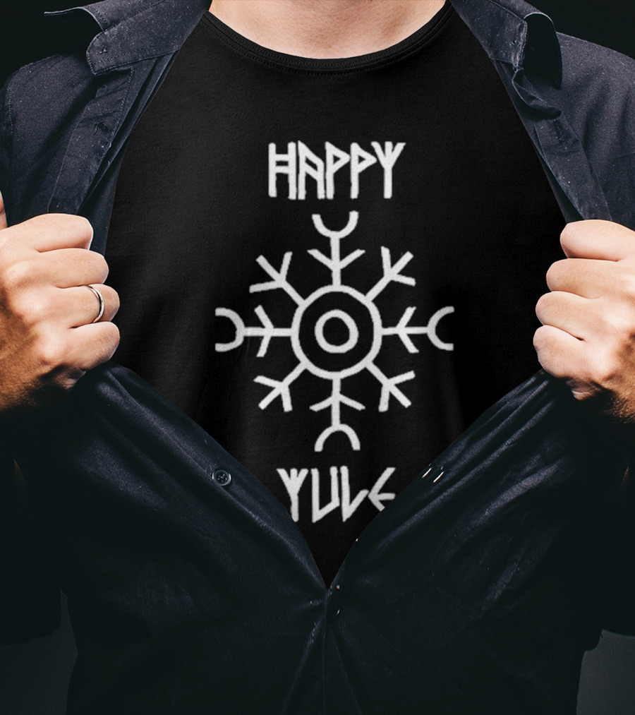 Happy Yule Matt Skiba Holiday Nordic Symbol Snowflake T-Shirt