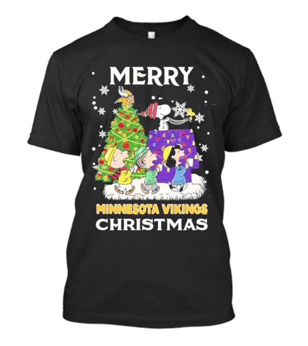 Merry Christmas Minnesota Vikings Snoopy Peanuts Holiday T-Shirt