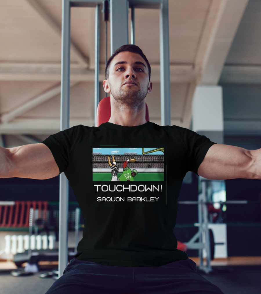 TOUCHDOWN Saquon Barkley Tecmo Catch T-Shirt