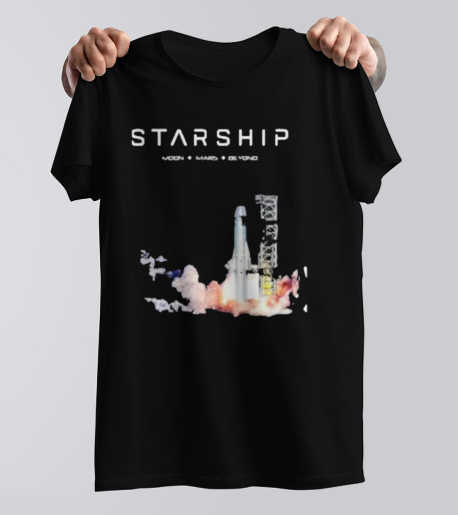 Starship Moon Mars Beyond 2025 Launch Rocket Vision T-Shirt