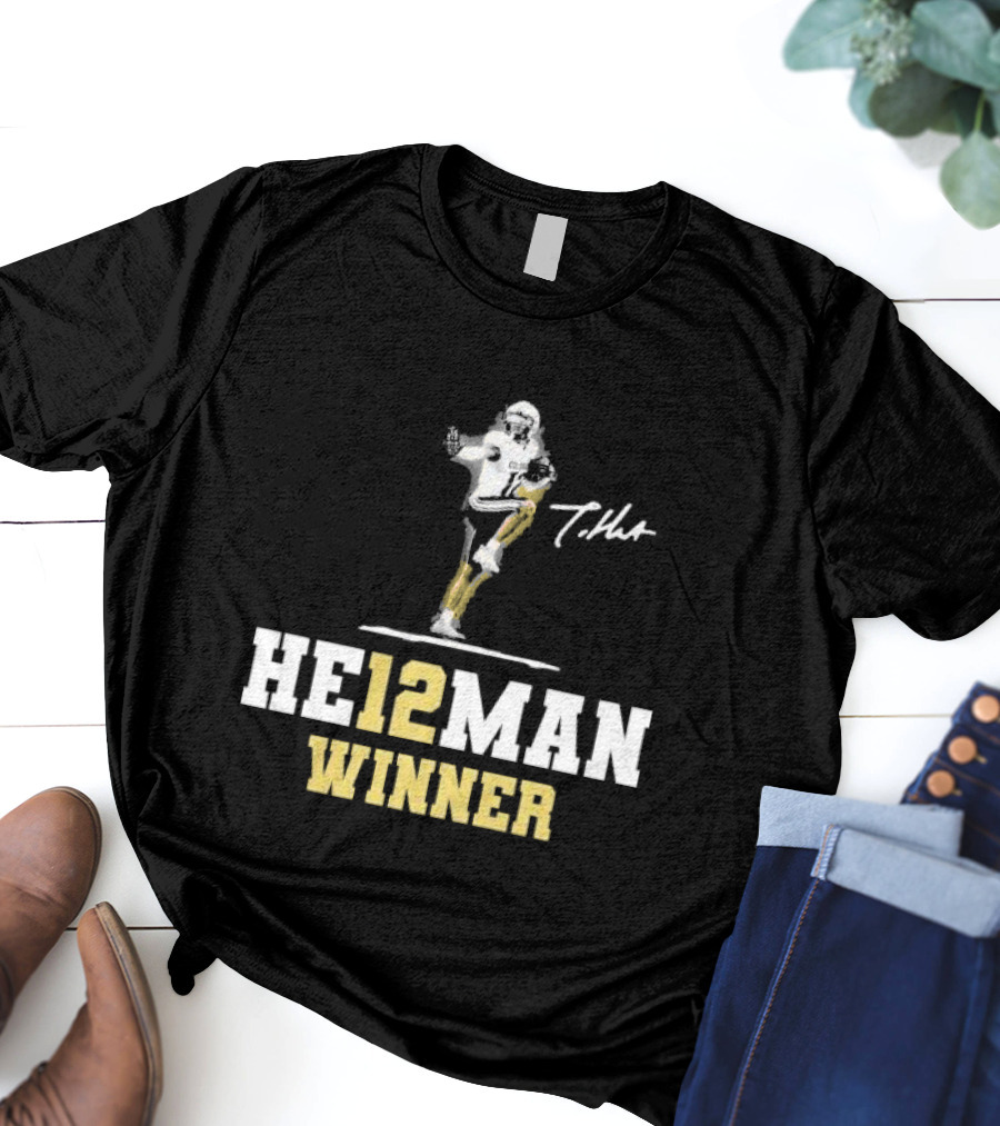 HE12MAN Winner Travis Hunter Signature Football T-Shirt
