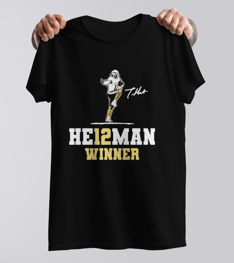 HE12MAN Winner Travis Hunter Signature Football T-Shirt