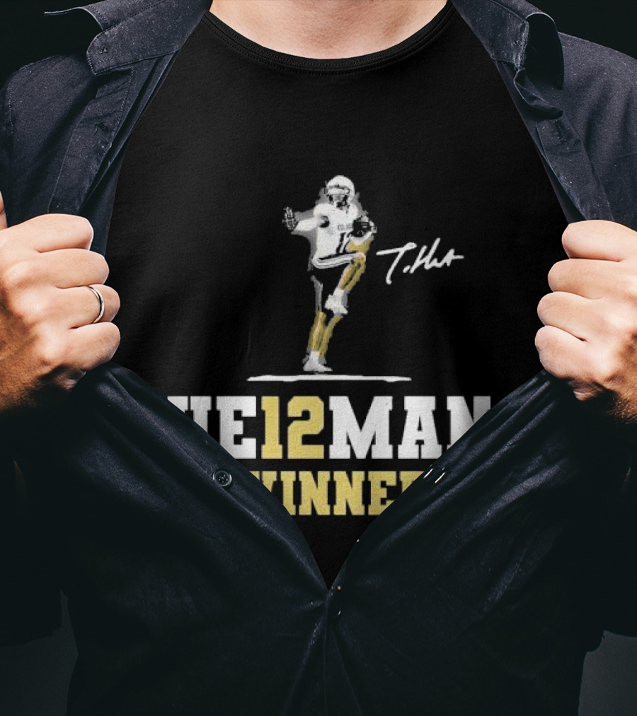 HE12MAN Winner Travis Hunter Signature Football T-Shirt