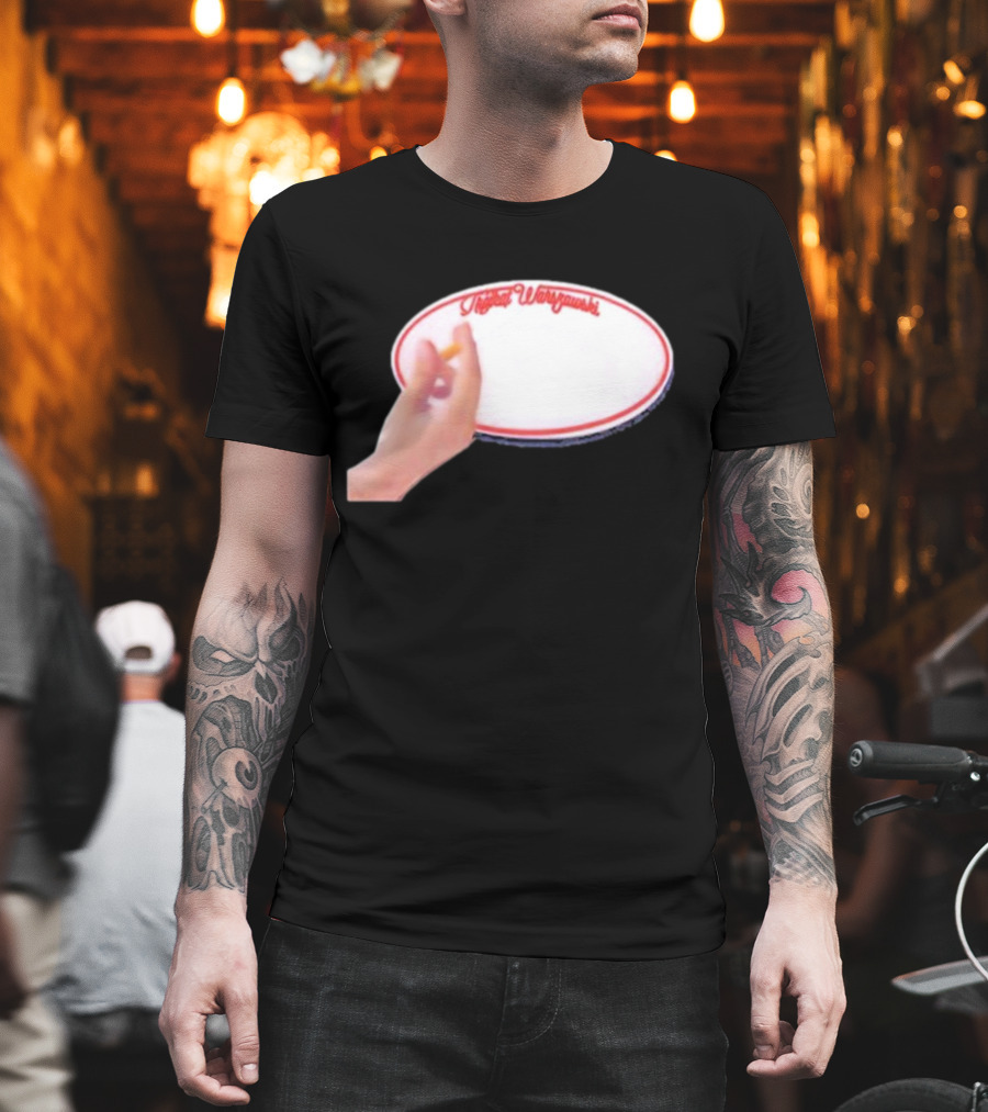 Trójkąt Warszawski White Plate With Hand And Cigarette T-Shirt