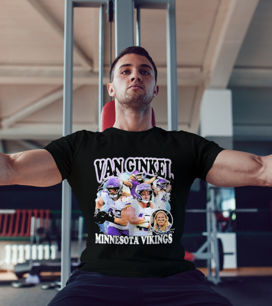 Van Ginkel Minnesota Vikings Football Action Montage T-Shirt
