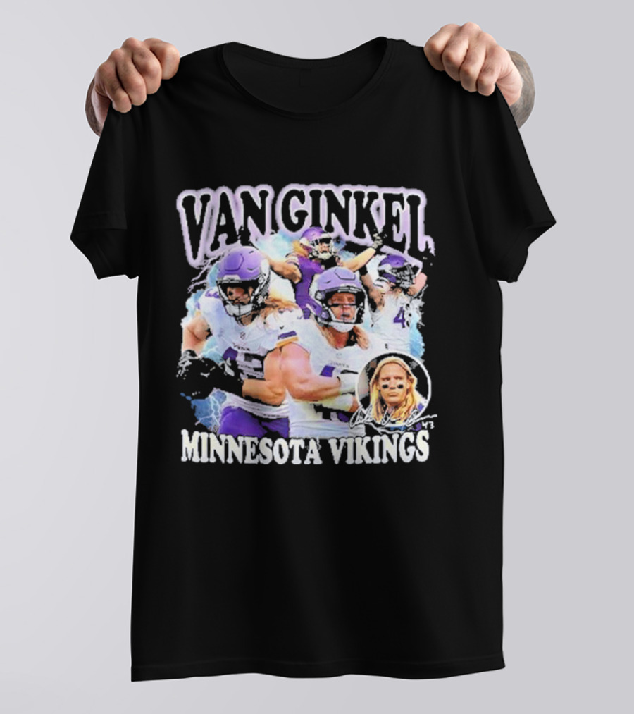 Van Ginkel Minnesota Vikings Football Action Montage T-Shirt