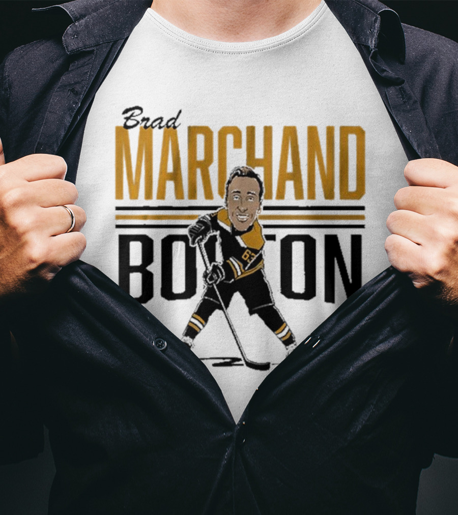 Brad Marchand Boston Center Ice Caricature T-Shirt