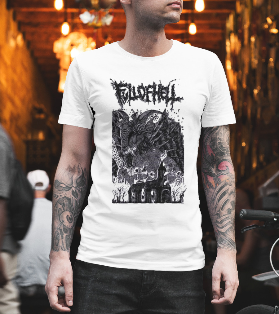 Full Of Hell Demon Goat Over Church Scene T-Shirt