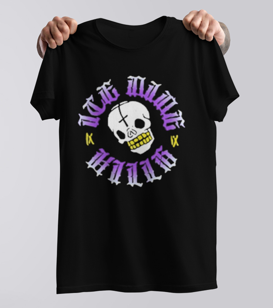 Ice Nine Kills Skull With Purple And Yellow Gothic Letters T-Shirt