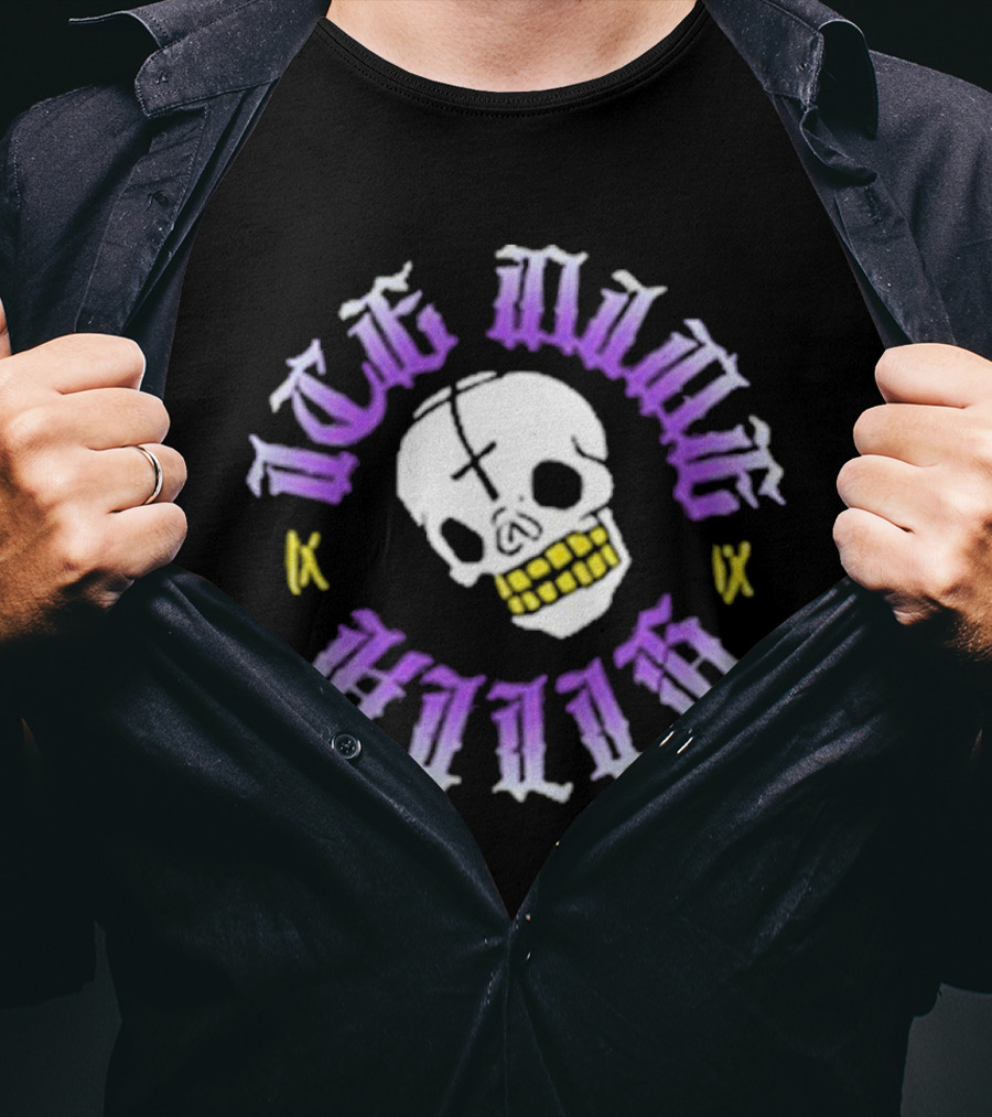 Ice Nine Kills Skull With Purple And Yellow Gothic Letters T-Shirt