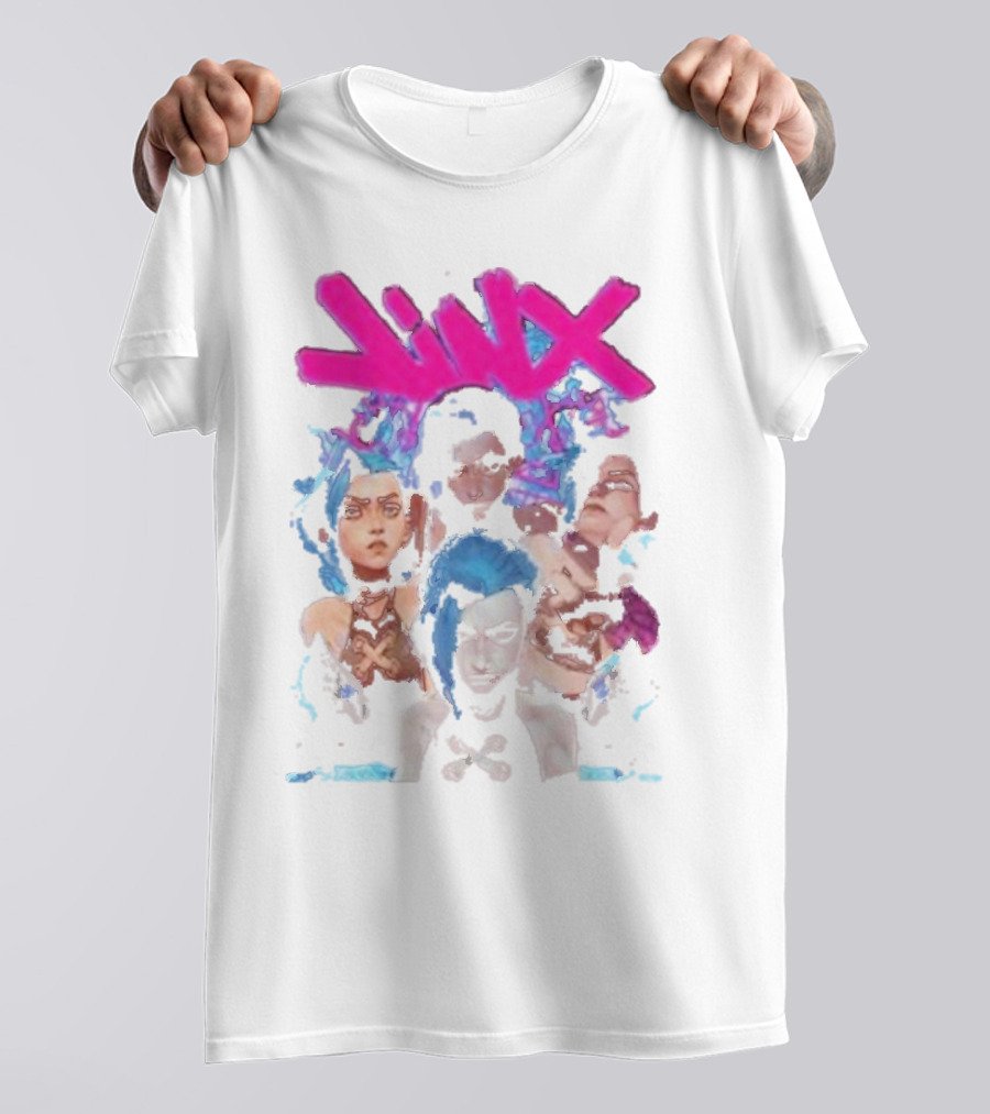 Jinx Arcane Vintage League Of Legends Character Montage T-Shirt