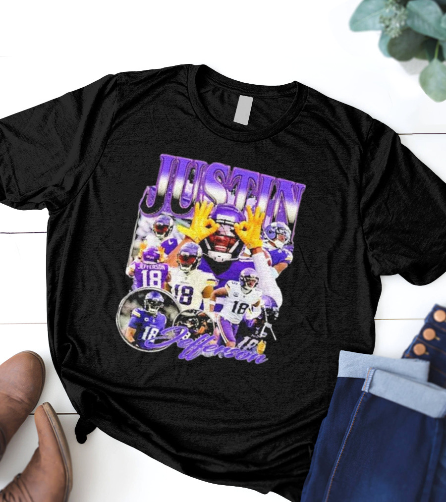 Justin Jefferson Wide Receiver 18 Minnesota Vikings Football Player T-Shirt