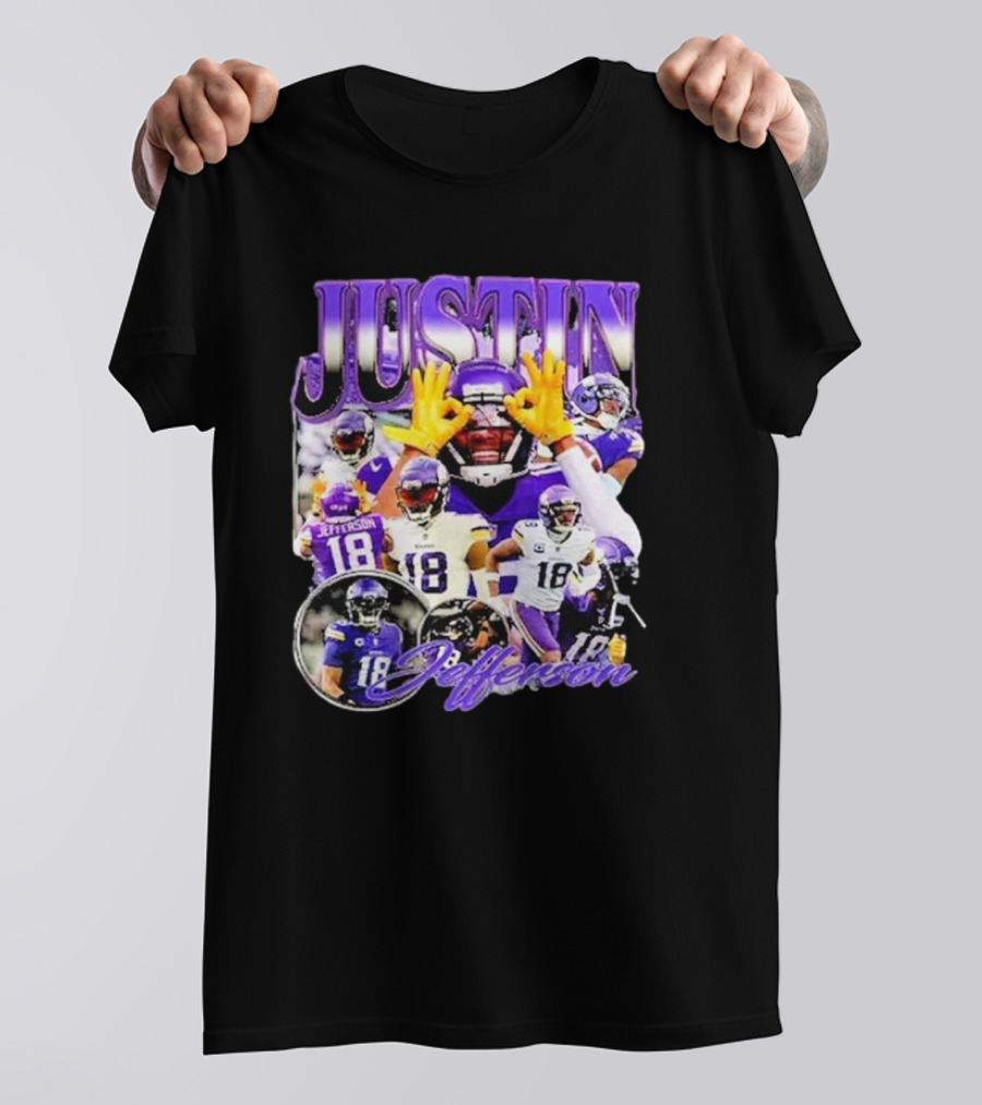 Justin Jefferson Wide Receiver 18 Minnesota Vikings Football Player T-Shirt