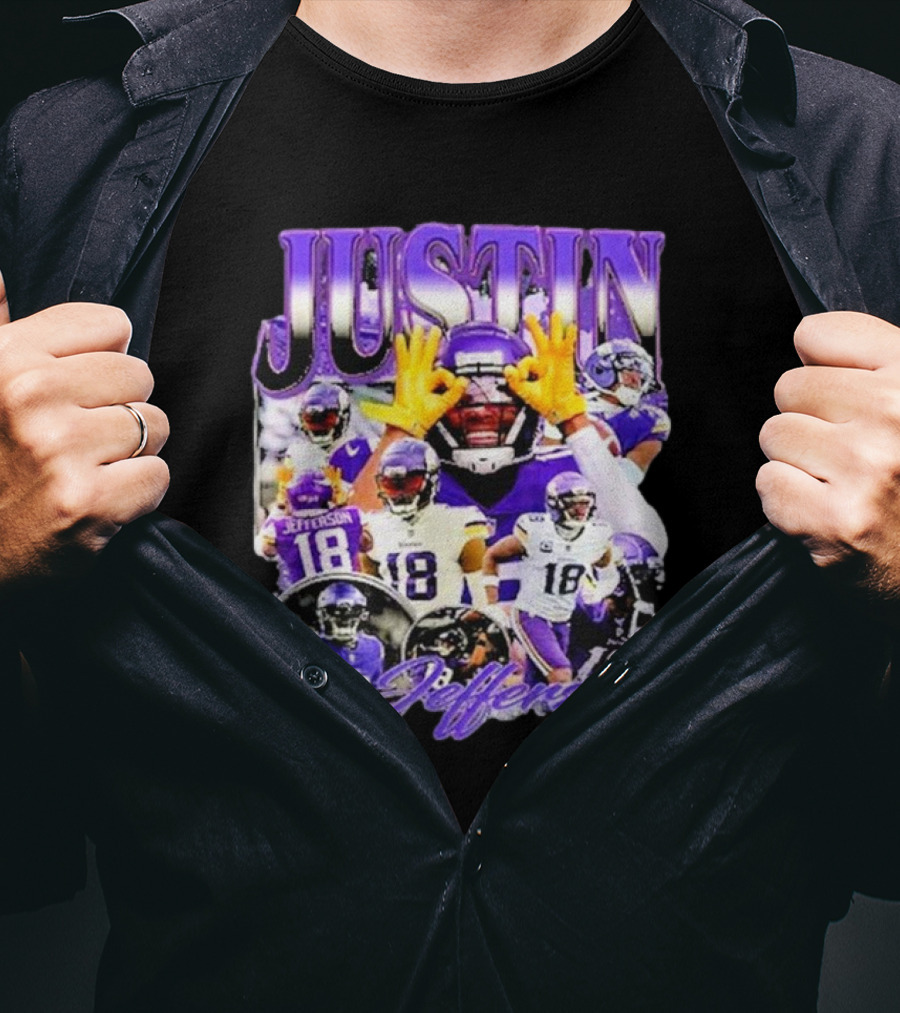 Justin Jefferson Wide Receiver 18 Minnesota Vikings Football Player T-Shirt