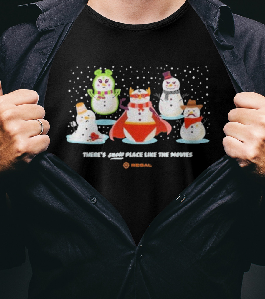 There's Snow Place Like The Movies Regal Cinemas Snowmen T-Shirt