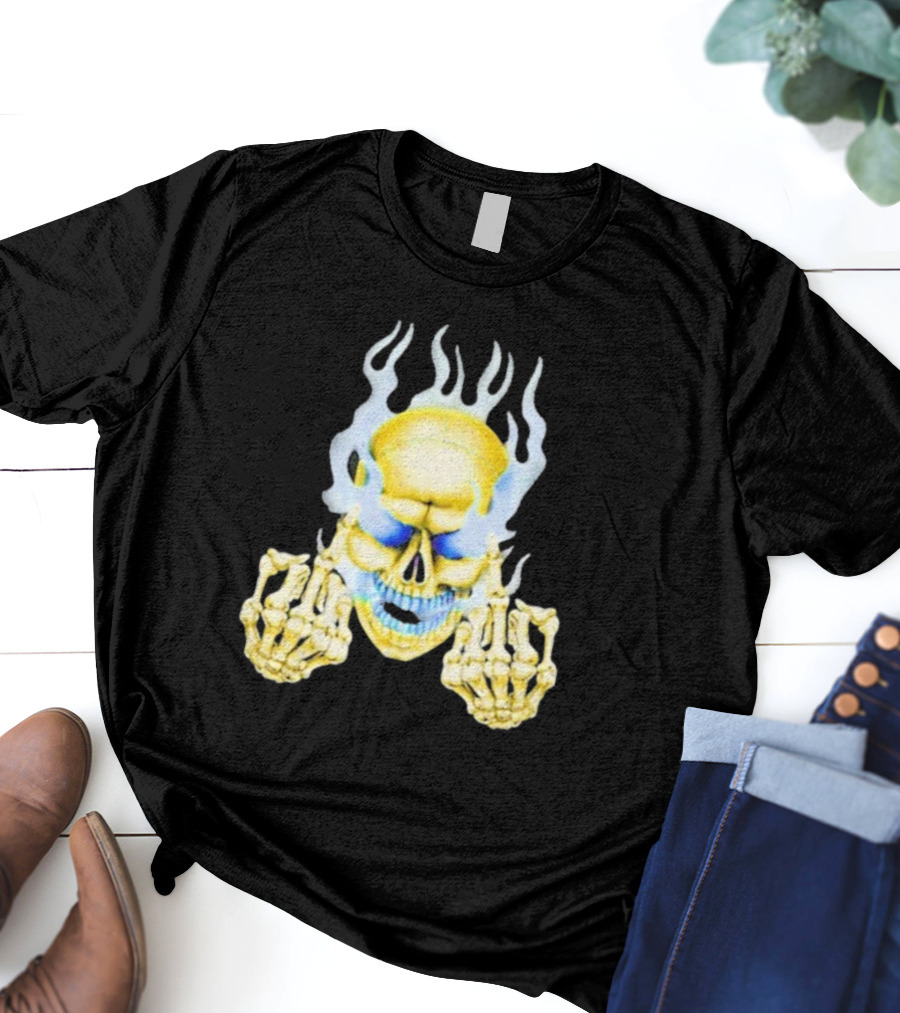 Skull Babbitt Revived Flaming Skeletal Embrace T-Shirt