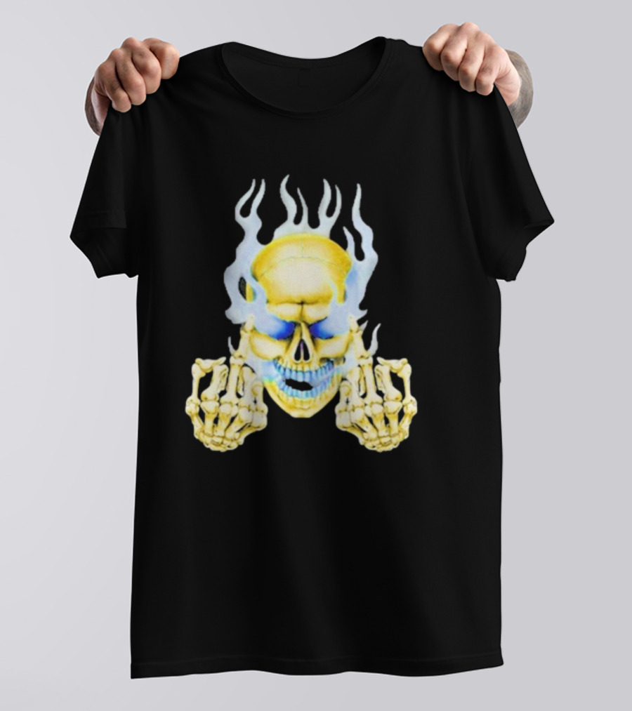 Skull Babbitt Revived Flaming Skeletal Embrace T-Shirt