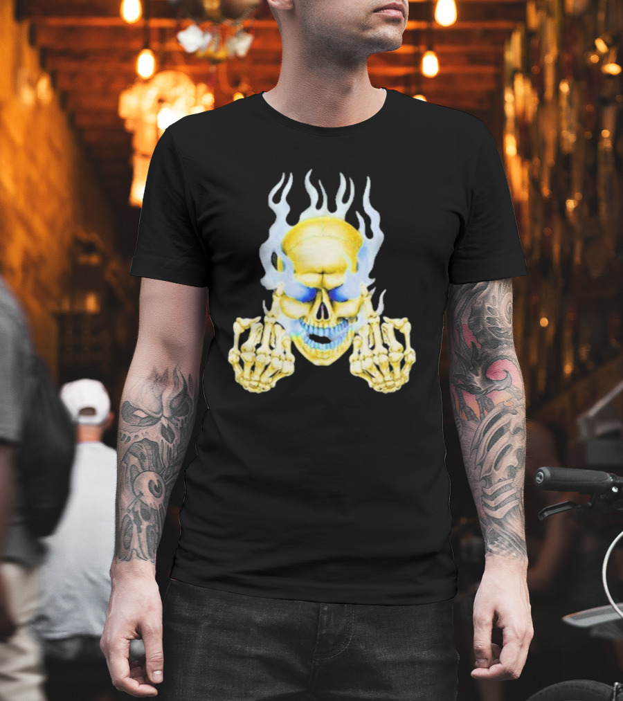 Skull Babbitt Revived Flaming Skeletal Embrace T-Shirt