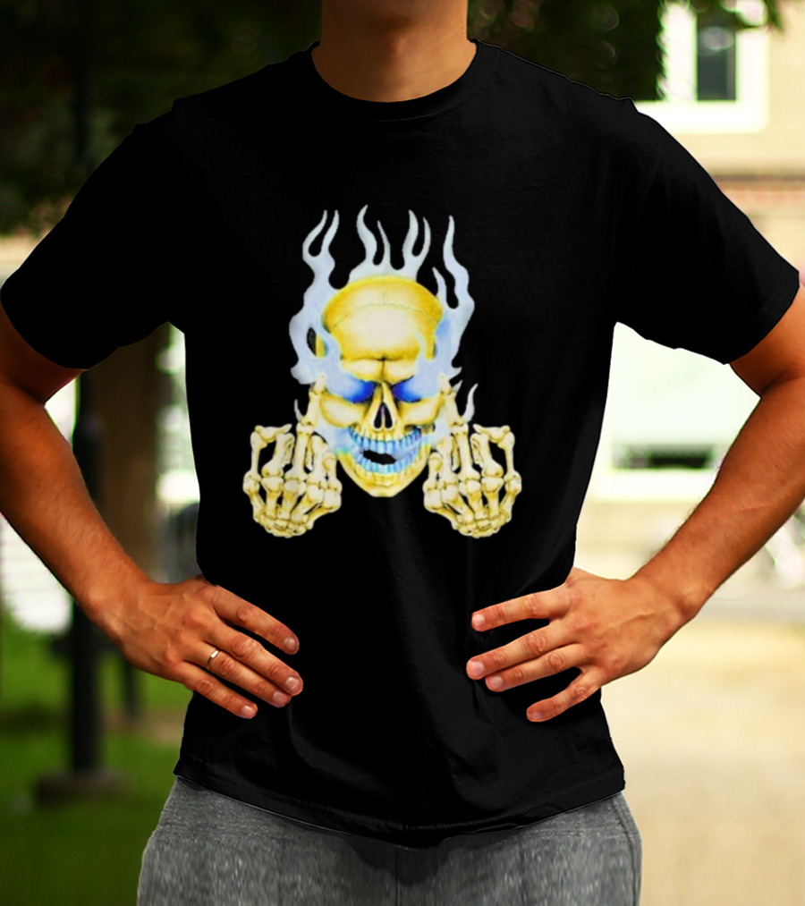 Skull Babbitt Revived Flaming Skeletal Embrace T-Shirt