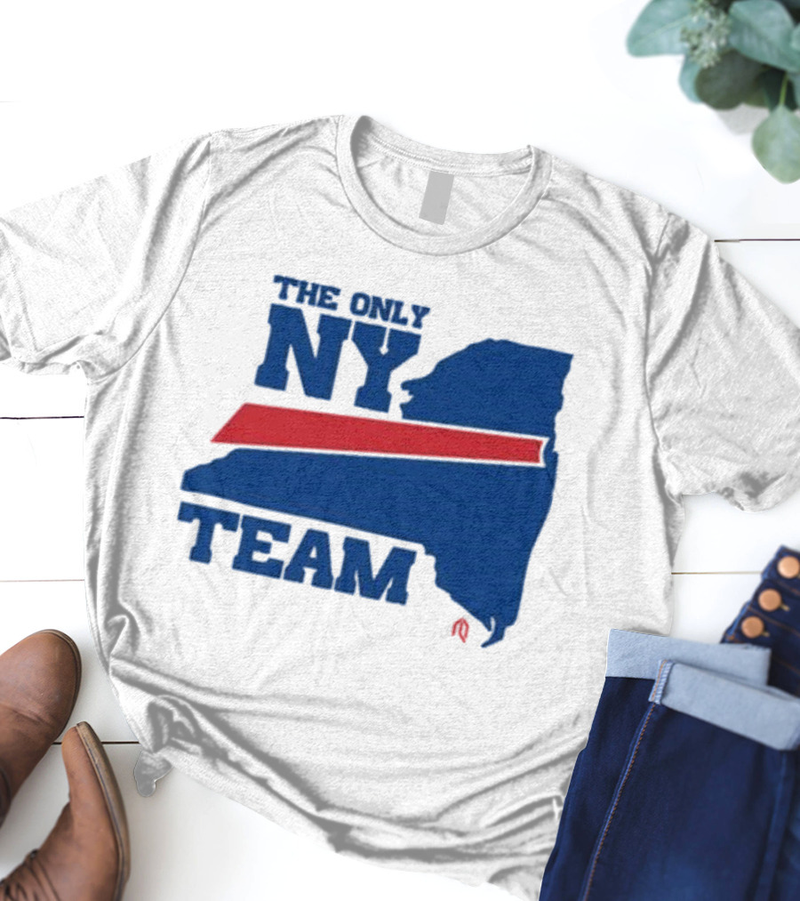 The Only NY Team New York State Silhouette Red Stripe T-Shirt