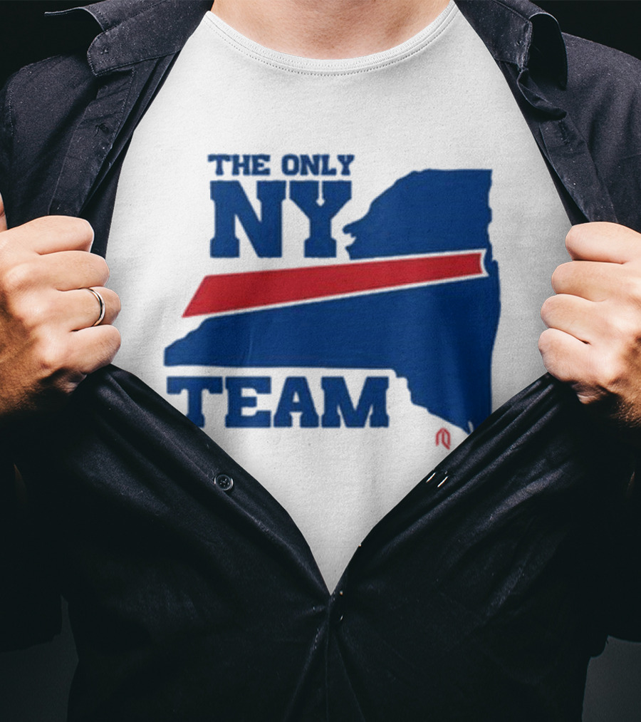 The Only NY Team New York State Silhouette Red Stripe T-Shirt
