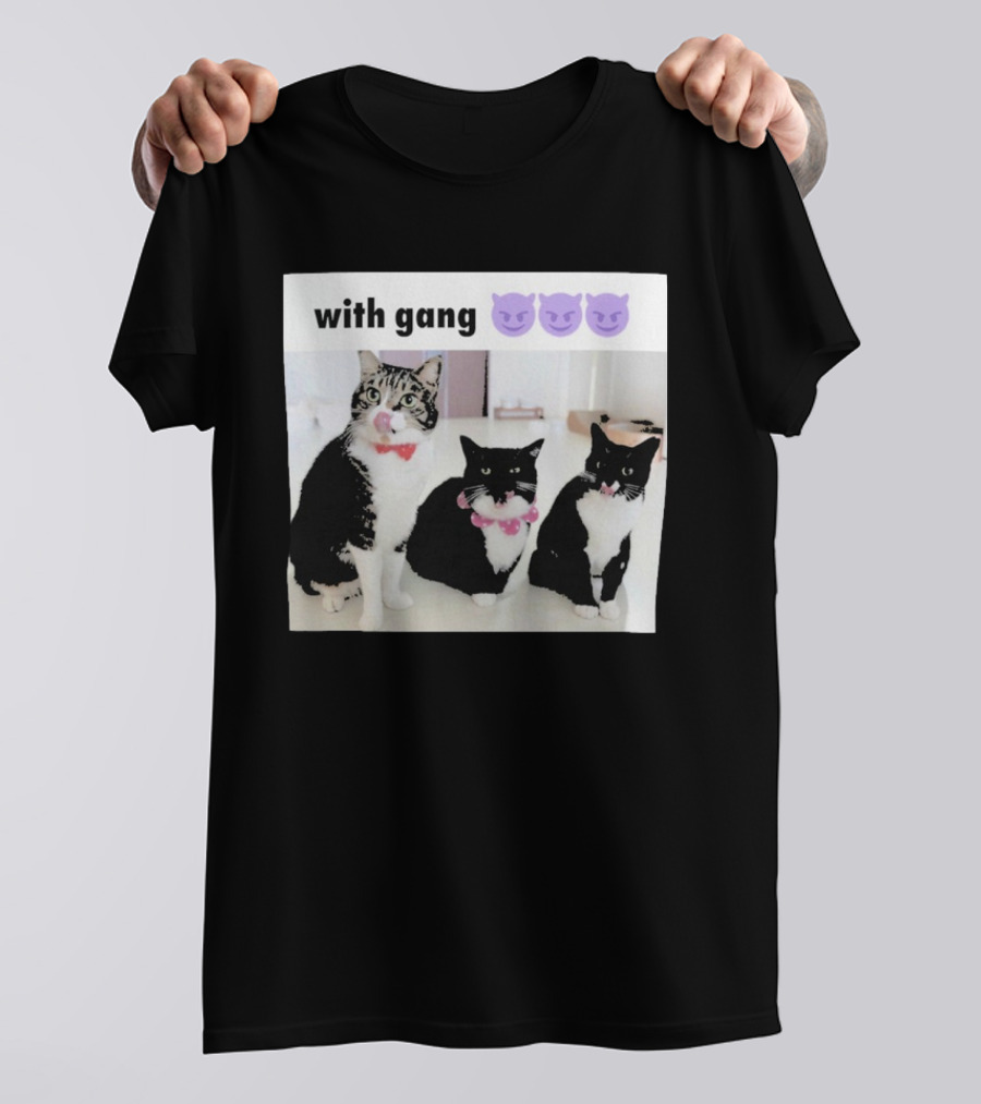 Unicouniuni3 With Gang Cat Devil Emoji Trio T-Shirt
