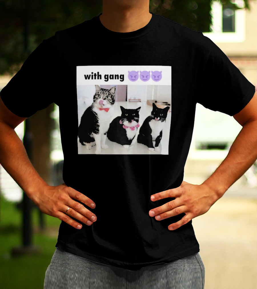 Unicouniuni3 With Gang Cat Devil Emoji Trio T-Shirt