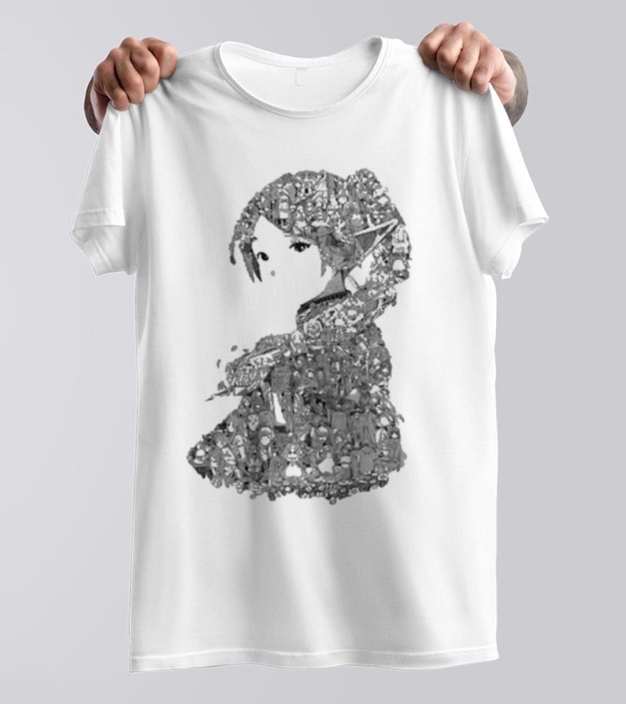 Turned Ninja Frieren Manga Collage Character T-Shirt
