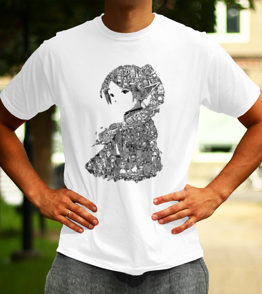Turned Ninja Frieren Manga Collage Character T-Shirt