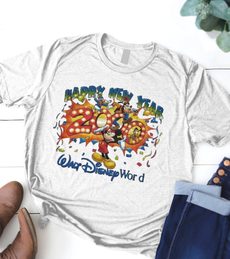 Walt Disney World Happy New Year 2000 Mickey And Friends T-Shirt