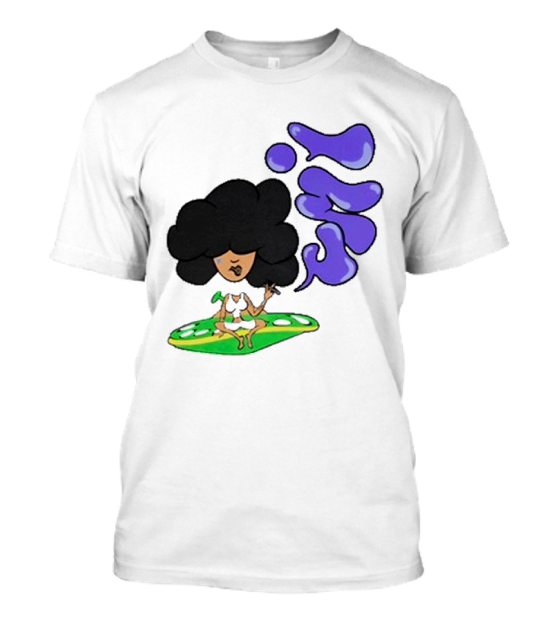 Whoisumi Umi Ufo Smoking Afro Character T-Shirt