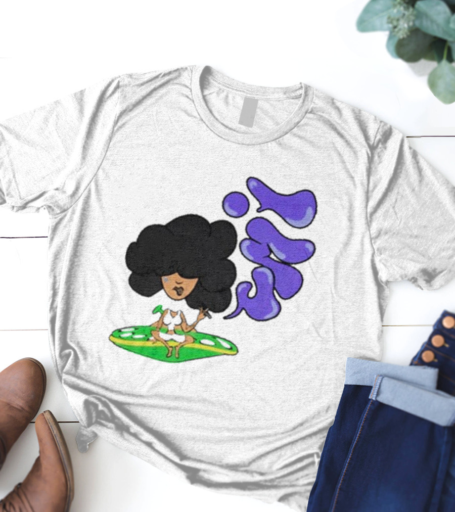 Whoisumi Umi Ufo Smoking Afro Character T-Shirt