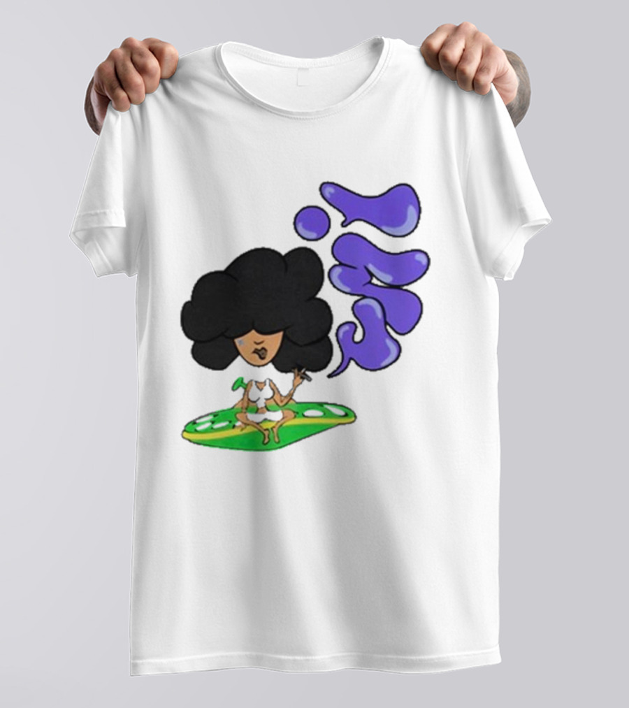 Whoisumi Umi Ufo Smoking Afro Character T-Shirt