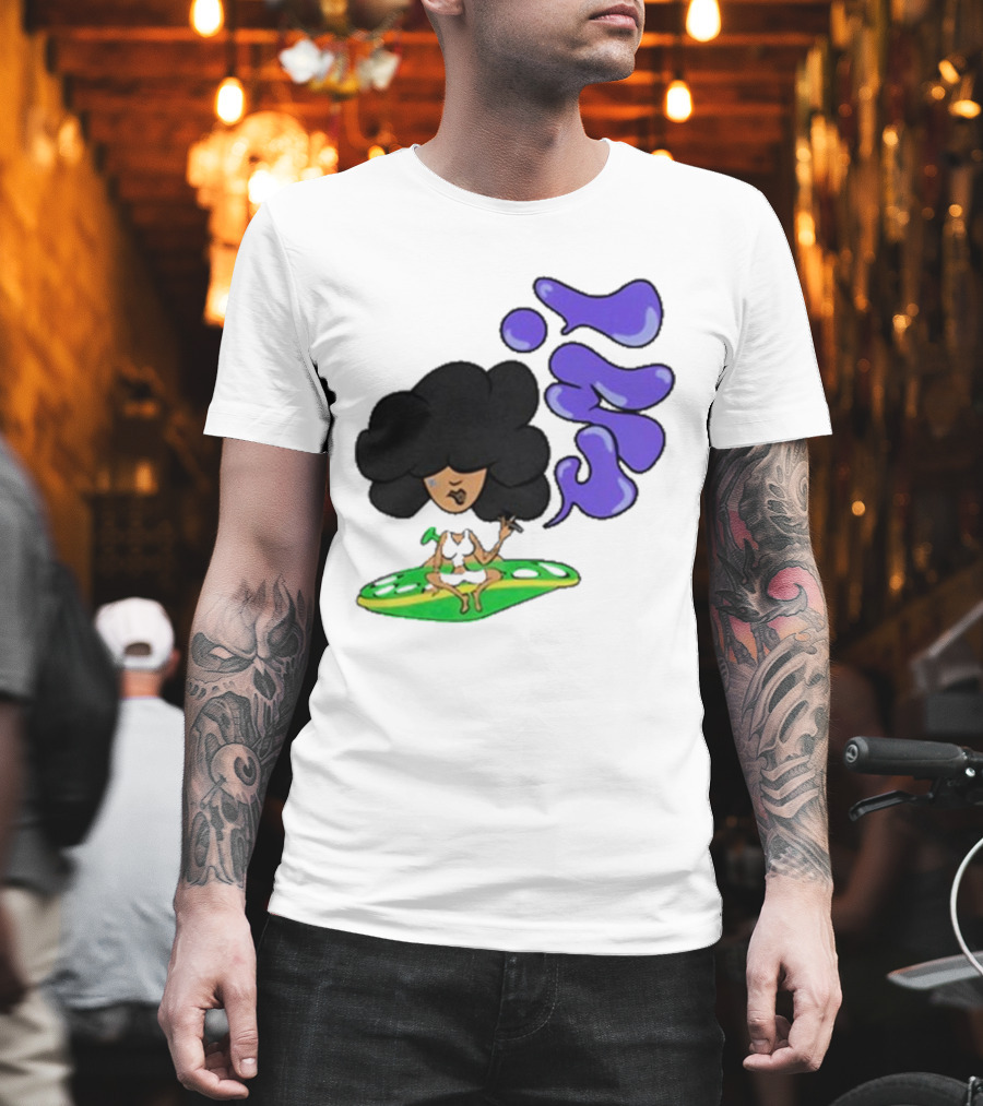 Whoisumi Umi Ufo Smoking Afro Character T-Shirt
