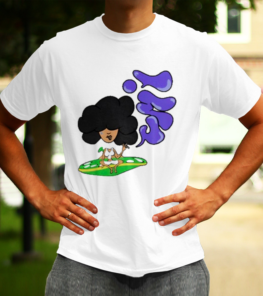 Whoisumi Umi Ufo Smoking Afro Character T-Shirt