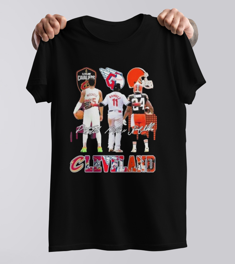 Cleveland Cavaliers Mitchell Guardians Ramirez Browns Chubb Team Unity T-Shirt