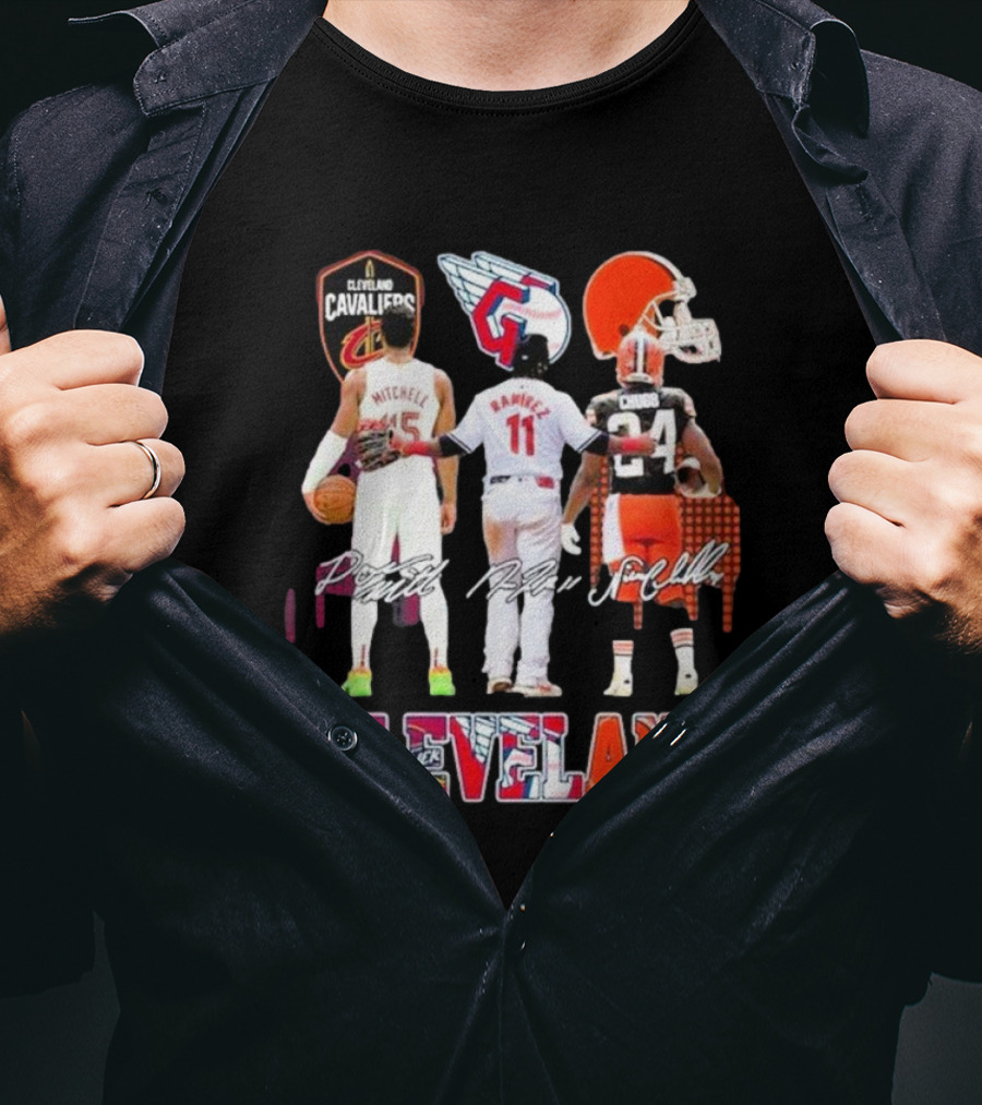 Cleveland Cavaliers Mitchell Guardians Ramirez Browns Chubb Team Unity T-Shirt
