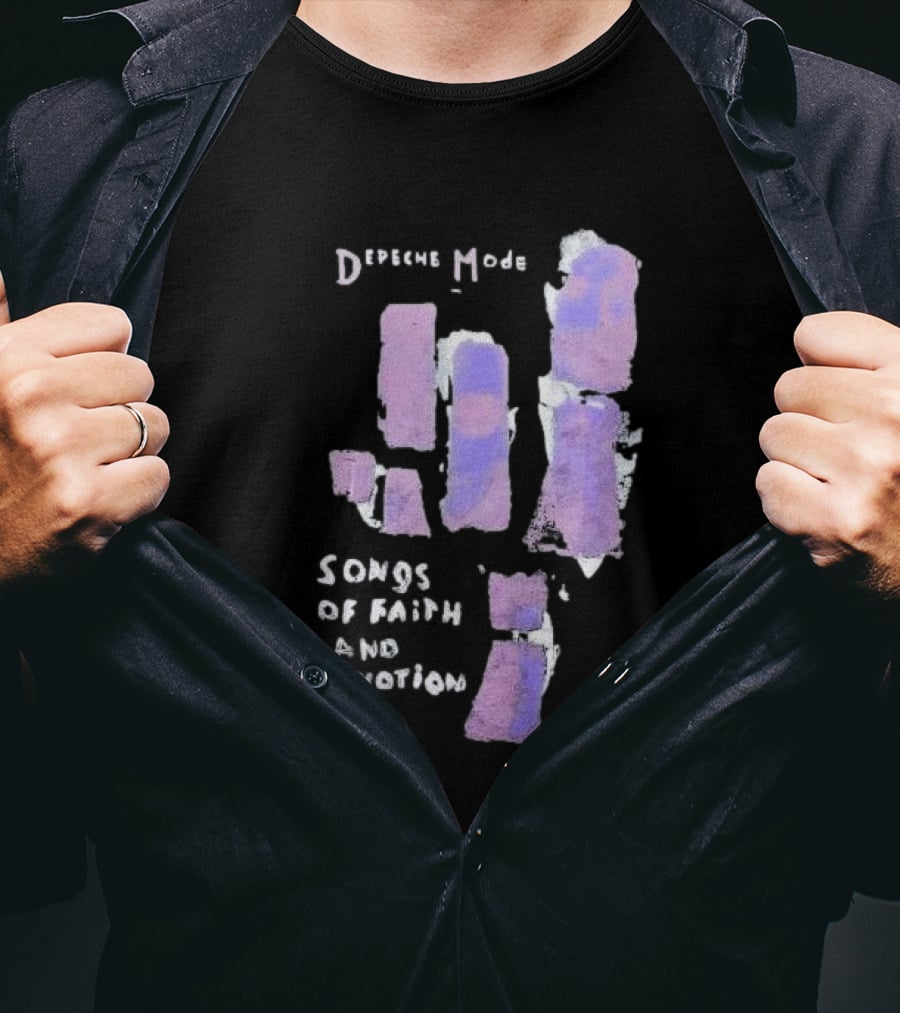 Depeche Mode Songs Of Faith And Devotion Abstract Violet Hand T-Shirt
