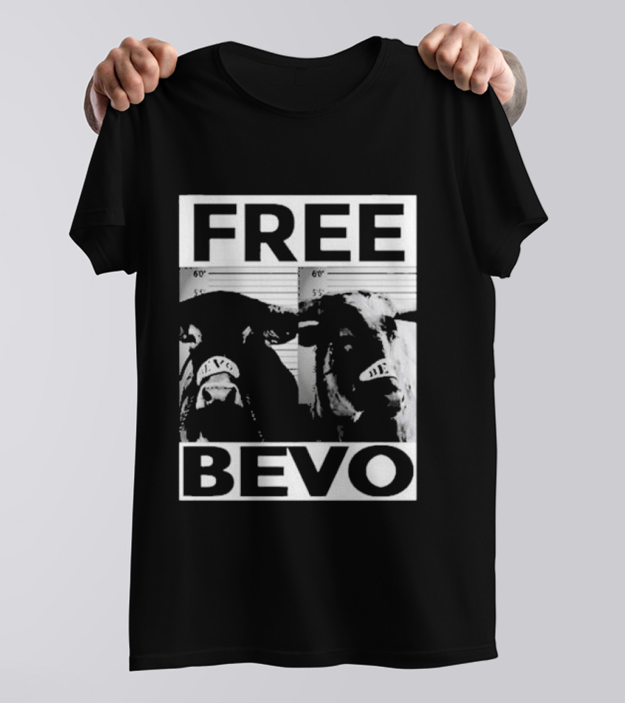 Free Bevo Mugshot Cow T-Shirt