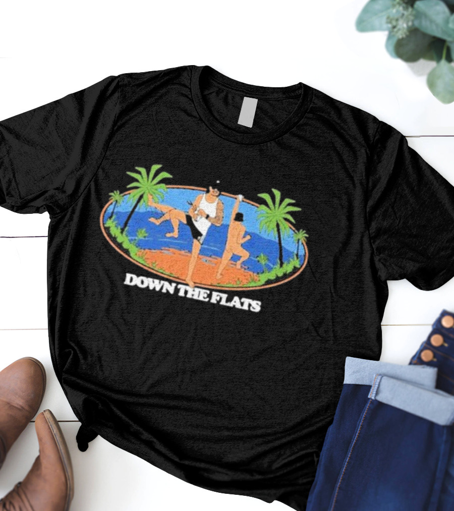 Alpha Blokes Down The Flats Beach Fun Tropical Vibes T-Shirt